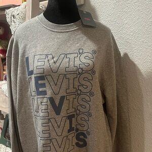 Levi's Gray Logo Sweatshirt unisex